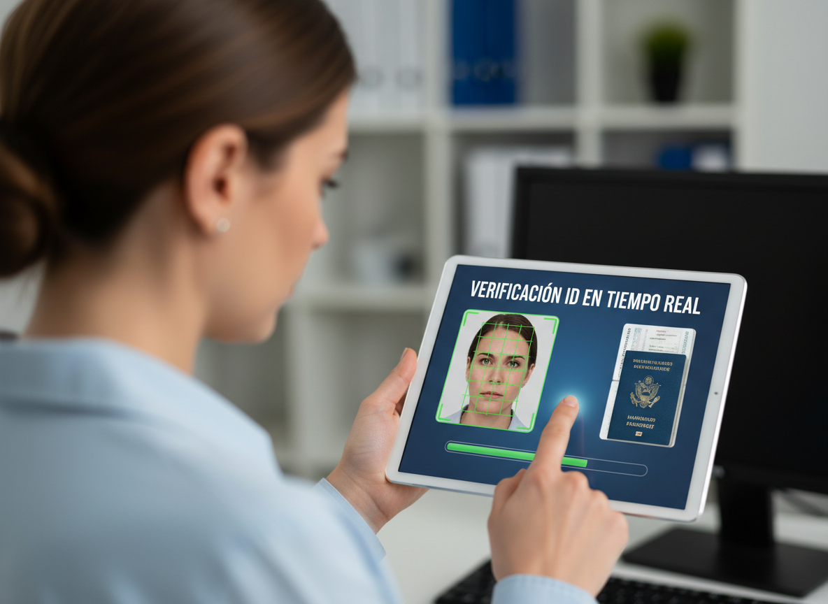 Firefly_Gemini Flash_Crea una imagen de una persona efectuando un chequeo de Verificacion de ID , que se m 541687